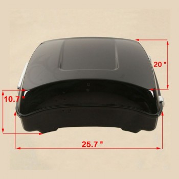 Motorcycle Chopped Tour Pak Trunk W/ Latch Mounting Rack +Backrest For Harley Touring 14-18