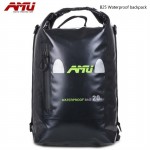 Authentic AMU motorcycle waterproof backpack riding off-road with a package