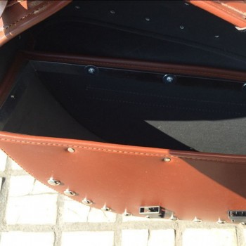Dongzhen Motorcycle PU Leather Side Bag Saddle Bags Side box motorcycle Cruiser Storage Tool Pouches for Halley skin saddlebag