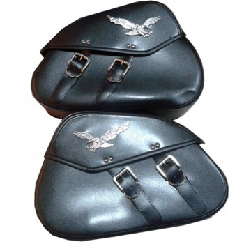 top quality big size black part scooter tool bags PU Leather motorbike luggage motorcycle saddle bags for harley cruise moto bag