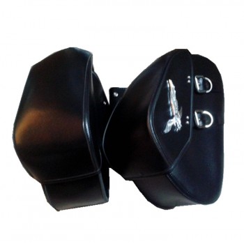 top quality big size black part scooter tool bags PU Leather motorbike luggage motorcycle saddle bags for harley cruise moto bag