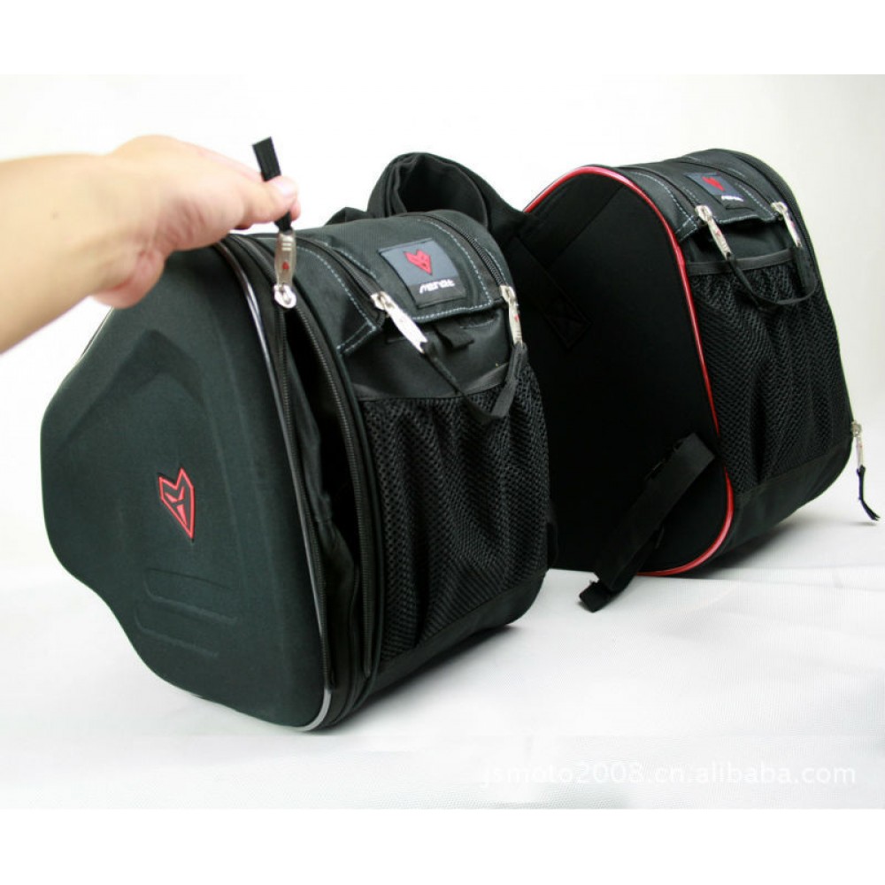 MEMAT Waterproof Motorcycle Black Saddle Bags Multifunction Motos Luggage Universal Double Seat Tail Pack Riding bag