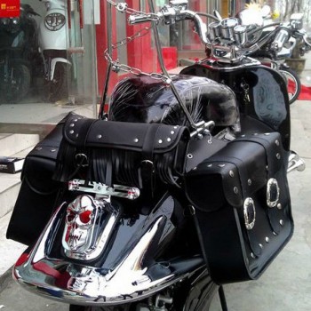 free shipping Black PU Leather Motorcycle Saddle Tool Bag For Harley Davidson Suzuki Kawasaki Yamaha Ducati KTM Cruiser ...
