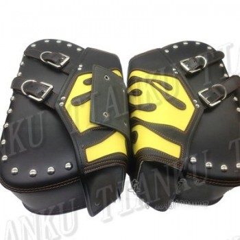 New Motorcycle Flame Side Bag Saddle Bags For Yamaha VStar 400 650 1100 1300 Virago Xv 250 535 750 1100 Road Star Custom Chopper