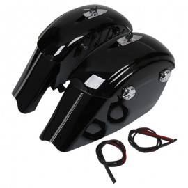 Motorcycle Gloss Black Saddlebag W/ Electronic Latch Assembly For Indian Roadmaster Springfield Chieftain 14-18 2015 2016 2017