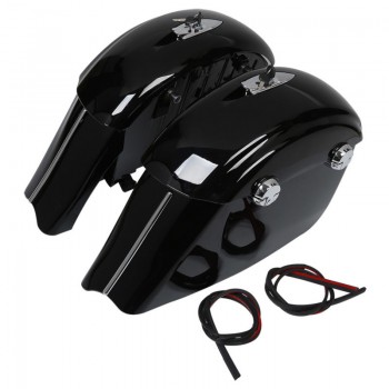 Motorcycle Gloss Black Saddlebag W/ Electronic Latch Assembly For Indian Roadmaster Springfield Chieftain 14-18 2015 2016 2017