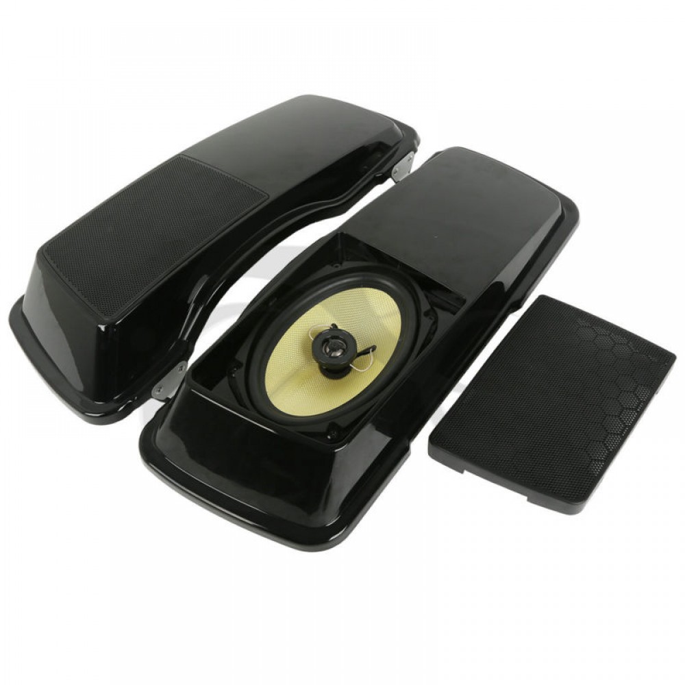 Vivid Black Saddlebag Lids w/  6x9 speaker For Harley Touring Electra Glide Street Glide 1994-2013