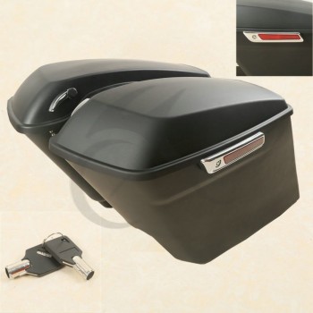 Matte Extended Stretched Saddlebags W/ Latch + Keys For Harley Touring Road Glide 2014-2018 FLHTCU FLHRC Road King UltraClassic
