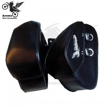 top quality eagle Badge Emblem PU leather cruise scooter tool bags motorbike saddlebag motorcycle luggage bags moto saddle bag