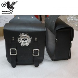 skull decal model black motorcycle saddlebag for honda suzuki yamaha harley motorbike side bags moto tail tool luggage pouch