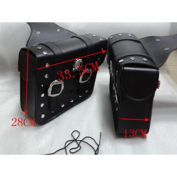 Brown PU Leather Side Bag Saddle Bags For Harley Davidson Sportster XL883 1200 Dyna Wide Glide Bobber Road Kings Electra Glide