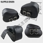 New Mini Black/Brown Durable Motorbike PU Leather Motorcycle Saddlebags Saddle Bags Pouch Fit for Mini Moto