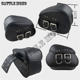 New Mini Black/Brown Durable Motorbike PU Leather Motorcycle Saddlebags Saddle Bags Pouch Fit for Mini Moto