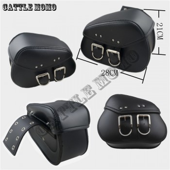 New Mini Black/Brown Durable Motorbike PU Leather Motorcycle Saddlebags Saddle Bags Pouch Fit for Mini Moto