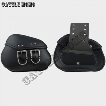 New Mini Black/Brown Durable Motorbike PU Leather Motorcycle Saddlebags Saddle Bags Pouch Fit for Mini Moto