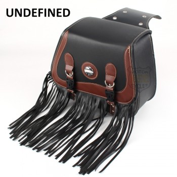 For Harley Yamaha Kawasaki Honda 1 Pair Universal Motorcycle Saddle Bags PU Leather Bag Side Outdoor Tool Bags Storage UNDEFINED