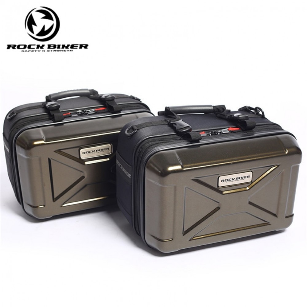 ROCK BIKER Motorcycle Top Case Aluminum Cargo Tail Box Motorbike Top Box Street Bike Rear Luggage Topcase Touring Saddle Bag