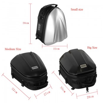 Rock Biker Motorcycle Tail Bag Waterproof Carbon Fiber Motorbike Tail bag Back Seat Bags Motorcycle Travel Bag Luggage
