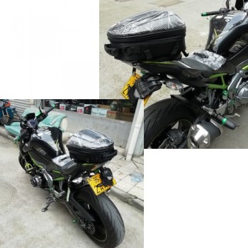 Rock Biker Motorcycle Tail Bag Waterproof Carbon Fiber Motorbike Tail bag Back Seat Bags Motorcycle Travel Bag Luggage