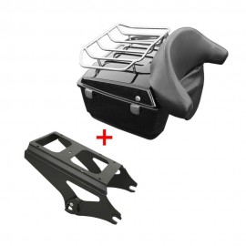 Motorcycle Motorbike King Tour pak pack trunk amp; Mounting Backrest For Harley Touring Models Road King Electra Stret Glide 09-13
