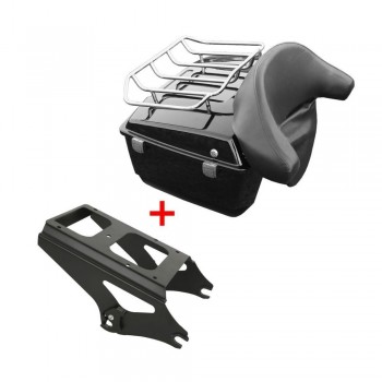 Motorcycle Motorbike King Tour pak pack trunk amp; Mounting Backrest For Harley Touring Models Road King Electra Stret Glide 09-13