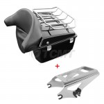 Motorcycle Moto King Tour Pak Pack Trunk w/Two Up Mounting Backrest For Harley Touring Street Electra Glide Road King 09-13
