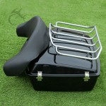 Chopped Tour Pak Trunk W/ Backrest Rack For Harley Road King Street Electra Glide FLH FLT 97-13