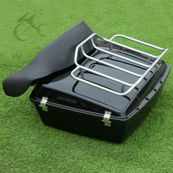 Chopped Tour Pak Trunk W/ Backrest Rack For Harley Road King Street Electra Glide FLH FLT 97-13