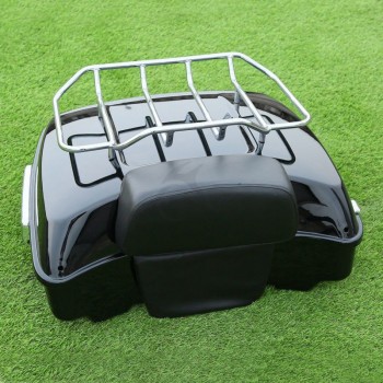 Motorcycle Moto Chopped Tour Pak Pack Trunk Backrest Two-up Rack For Harley Davidson Touring Models Road King Glide 14+