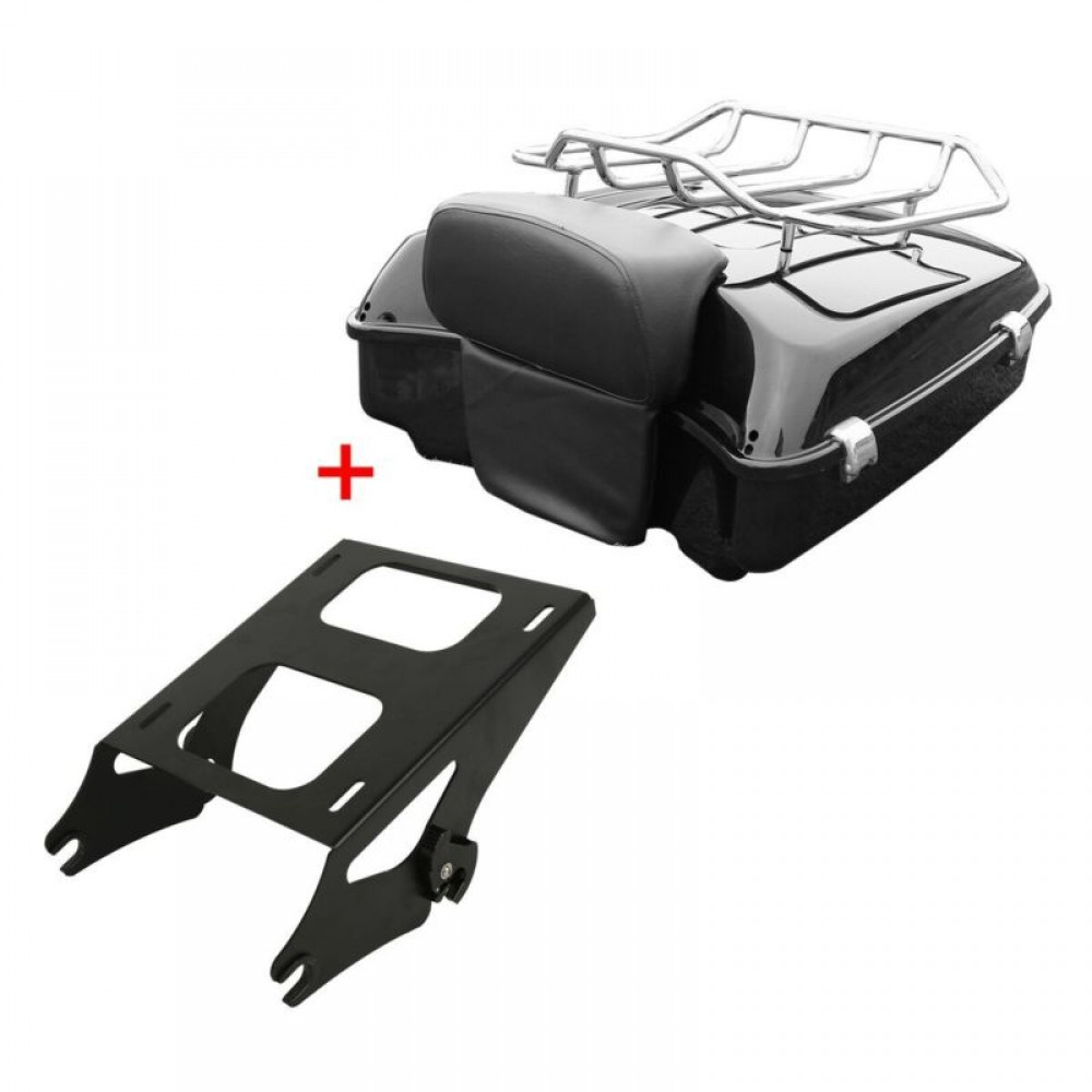 Motorcycle Moto Chopped Tour Pak Pack Trunk Razor Backrest +Rack For Harley Touring Electra Street Glide Road King FLHR 14-18