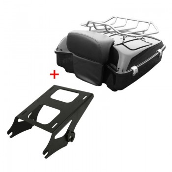 Motorcycle Moto Chopped Tour Pak Pack Trunk Razor Backrest +Rack For Harley Touring Electra Street Glide Road King FLHR 14-18