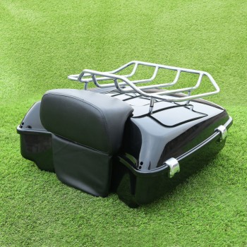 Motorcycle Moto Chopped Tour Pak Pack Trunk Razor Backrest +Rack For Harley Touring Electra Street Glide Road King FLHR 14-18