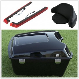 Motorcycle Moto 13.1 King Tour Pak Trunk Backrest amp; Side Light For Harley Touring Models Electra Road Glide 97-13