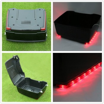 Motorcycle Moto 13.1 King Tour Pak Trunk Backrest amp; Side Light For Harley Touring Models Electra Road Glide 97-13