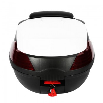 Motorcycle Trunk Hard Rear Tail Box Luggage Helmet Storage Case with Passenger Backrest For Touring Scooter Cruiser Dirt Bike