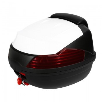 Motorcycle Trunk Hard Rear Tail Box Luggage Helmet Storage Case with Passenger Backrest For Touring Scooter Cruiser Dirt Bike