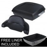 Motorcycle Matt Black Chopped Tour Pak Trunk W/ Backrest For Harley Touring Street Electra Glide Road King FLTRX Models 14-18