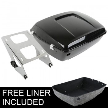 Motorcycle Moto 13.7 King Tour Pak Trunk W/Mount Rack For Harley Road Electra Street Glide FLHR FLHX FLTR FLHT 14-18