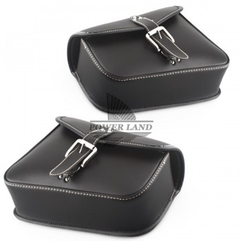 Motorcycle Luggage Bag Black PU Leather Saddle Bags Rider Motorbike Panniers 1pair Left+Right Side for Harley Sportster 883