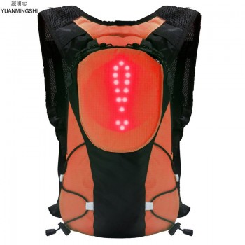 YUANMINGSHI High Visibility Reflective Cycling Safety LED Backpack Bag With Remote Control for Night Cycling Safety Rucksack