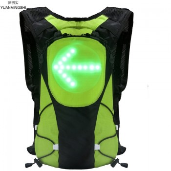 YUANMINGSHI High Visibility Reflective Cycling Safety LED Backpack Bag With Remote Control for Night Cycling Safety Rucksack