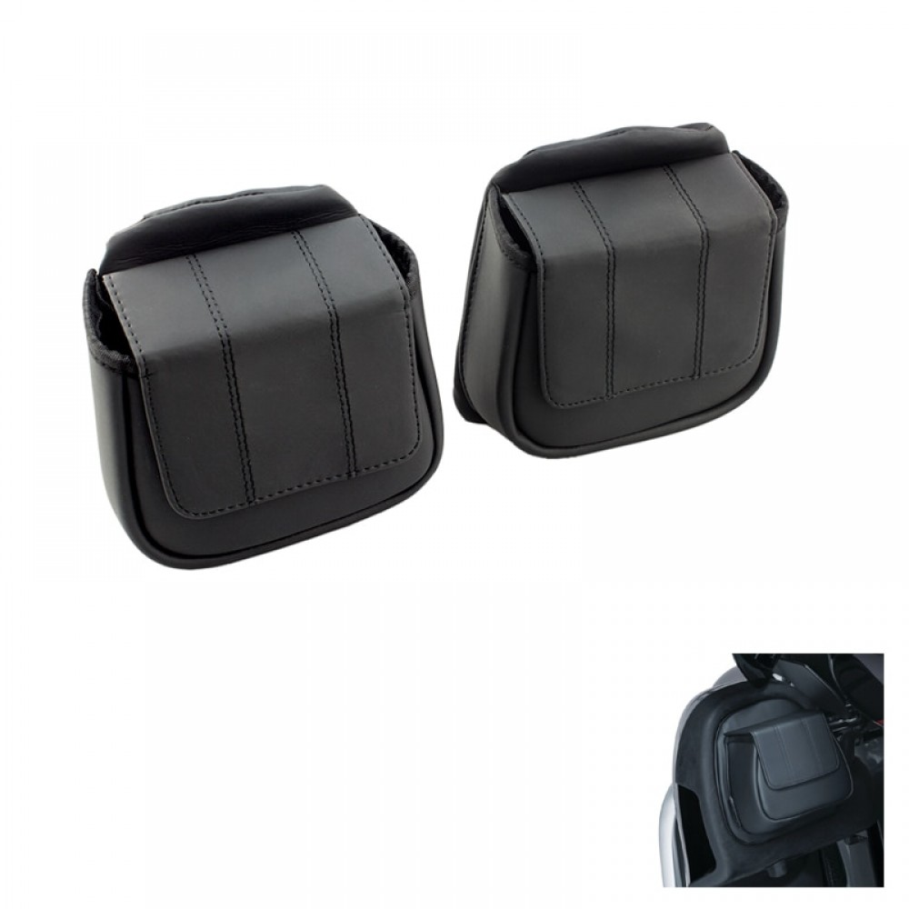 Motorcycle Leather Fairing Lower Door Pockets for Harley Ultra Limited CVO 14 Street Electra Road Glide Tri Glide