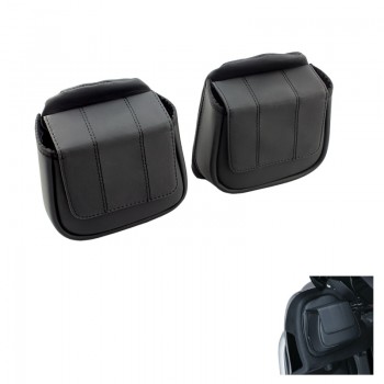Motorcycle Leather Fairing Lower Door Pockets for Harley Ultra Limited CVO 14 Street Electra Road Glide Tri Glide