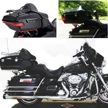 Motorcycle Moto Painted Black King Tour Pak Pack Trunk Luggage Rack Fit For Harley Touring Models Road King Giode 14-18