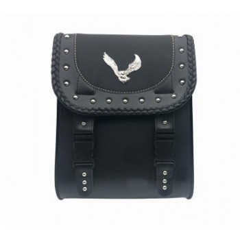 HZYEYO Faux Leather Bag Synthetic Handlebar Bags Front Fork Tool Bag for  Motorcycle Luggage , D829