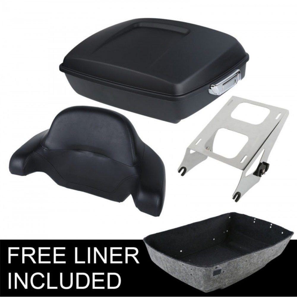 Motorcycle Moto  Chopped Tour Pak Pack Trunk and Backrest Rack For Harley Touring Electra Street Glide Road King FLHR FLHX FLH
