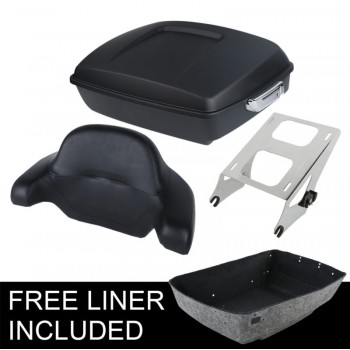 Motorcycle Moto  Chopped Tour Pak Pack Trunk and Backrest Rack For Harley Touring Electra Street Glide Road King FLHR FLHX FLH