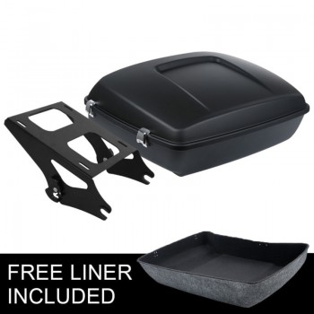 Motorcycle Moto Chopped Tour Pak Pack Trunk + Two up Mounting Rack For Harley Touring Road Electra Gilde King FLHR 2014-2018