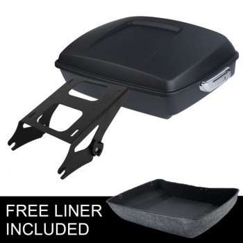 Motorcycle Moto Chopped Tour Pak Pack Trunk + Two up Mounting Rack For Harley Touring Road Electra Gilde King FLHR 2014-2018
