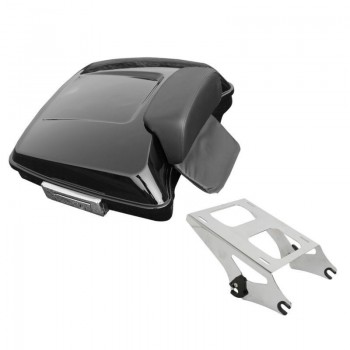 Motorcycle 5.5 Razor Tour Pak Pack Trunk Backrest W/ Rack For Harley Touring Models Road King Glide FLHX FLTRX FLTRXS 14-18